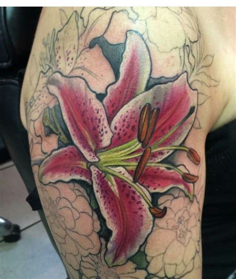 Stargazer Lilly Flower Tattoos Lillies Tattoo Flower Tattoo Back