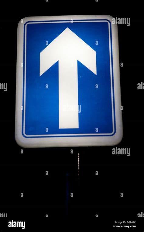 Close Up Of A One Way Road Sign Stock Photo Alamy