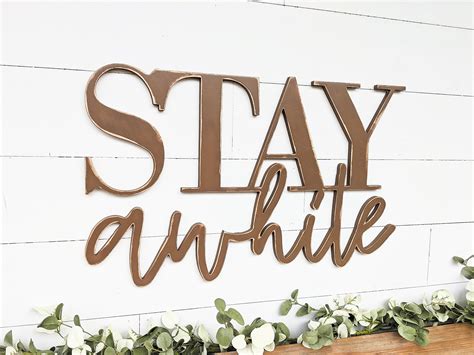 Stay Awhile Sign Home Decor Stay Awhile Wall Art Etsy