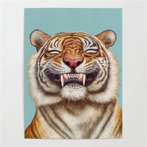 Smiling Tiger Poster By Tutu 18 X 24 In 2021 Tiger Poster Metal