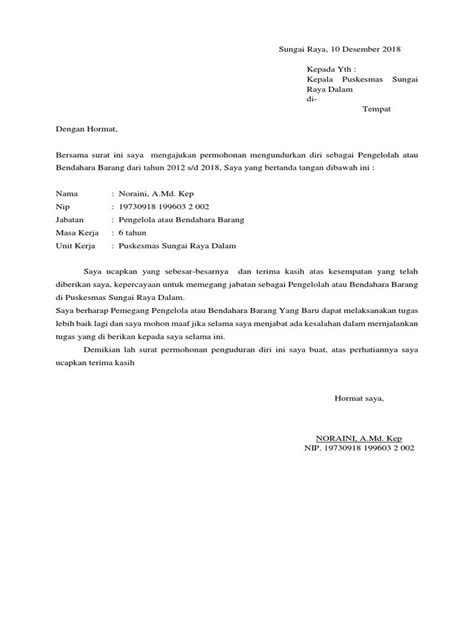 Surat pengunduran diri ketua karang taruna surat kerja n. Contoh Surat Pengunduran Diri Jadi Bendahara - Download ...