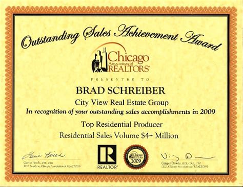 Chicago Association Of Realtors Top Producer Award
