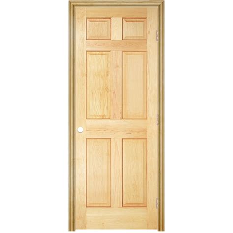 Reliabilt 30w 6 Panel Wood Left Hand Interior Single Prehung Door At