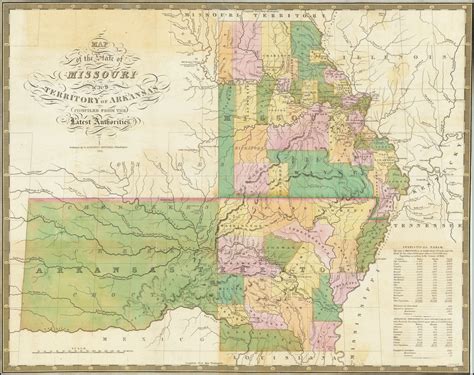 Map Of The State Of Missouri And Territory Of Arkansas Complied From