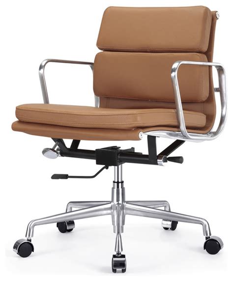 Eames® lounge chair and ottoman. M342 Eames Style Soft Pad Office Chair in Brown Leather ...