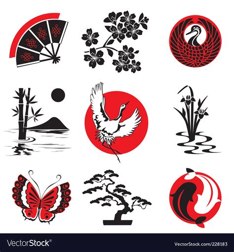 Japanese Design Elements Royalty Free Vector Image