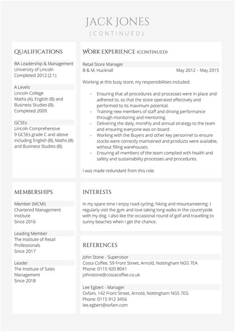 Looking for a manager resume template. Retail manager CV template - free UK example in Word ...