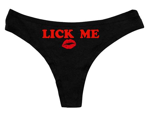 Lick Me Sexy Thongcustom Personalized Thong Custom Etsy