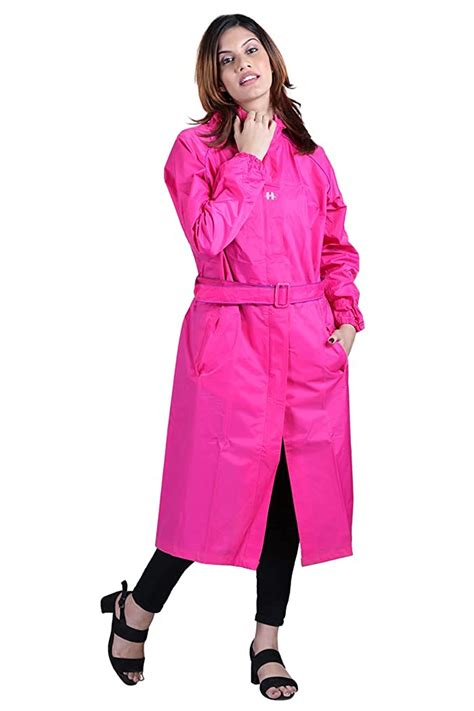 Highlands Long Length Raincoat For Women Waterproof Overcoat L Pink Xxx Large
