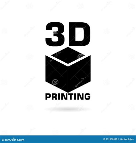 Black 3d Printing Simple Icon Or Logo Stock Vector Illustration Of