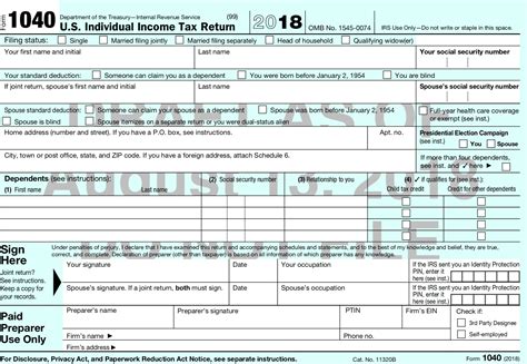 The 2018 Form 1040
