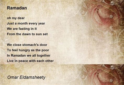 Ramadan Ramadan Poem By Omar Eldamsheety