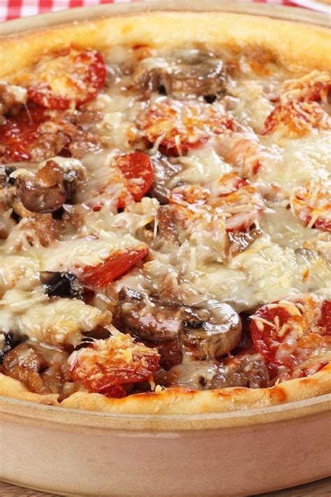 Chicago Style Deep Dish Pizza Recipe Frozen Bread Dough Topped With