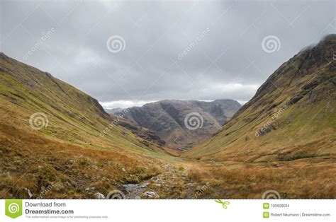 Path Up To Glencoe Mountains Scotland Uk In Scottish Highlands In