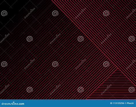 Abstract Striped Red Lines Pattern Overlay On Black Background A Stock