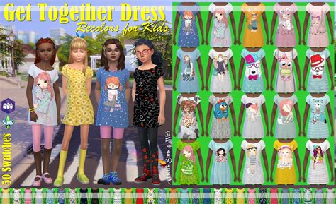 Get Together Dress For Kids Recolors At Annetts Sims 4 Welt Sims 4