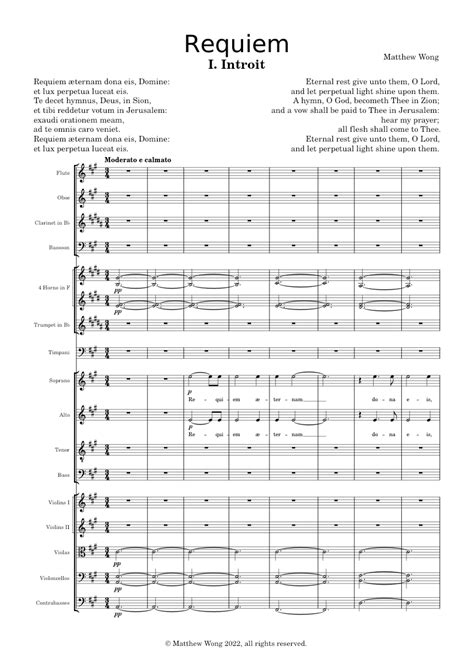 Requiem Introit And Kyrie Sheet Music For Soprano Alto Tenor Bass