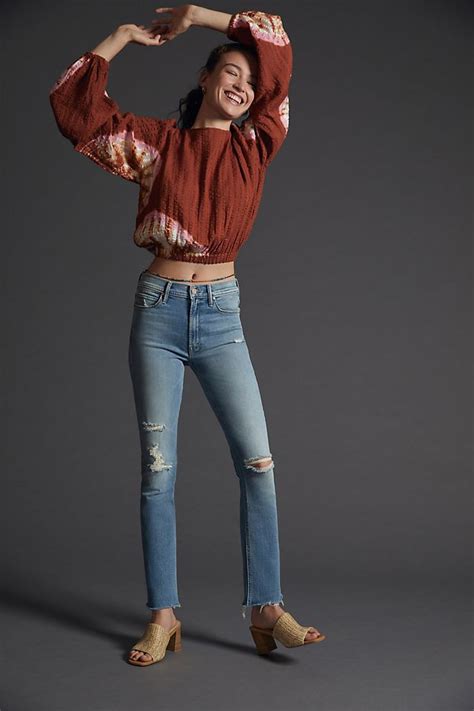 Mother The Dazzler Mid Rise Straight Jeans Anthropologie