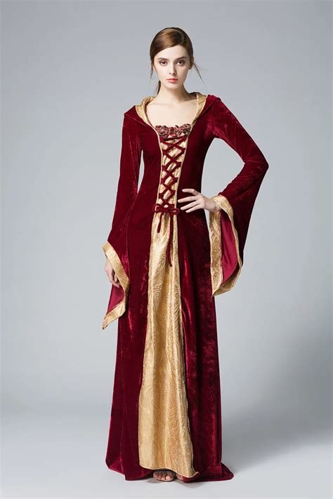 Fête D Halloween Cosplay Robe Médiévale Adulte Costumes De Reine Médiévale Pour Les Femmes Robe