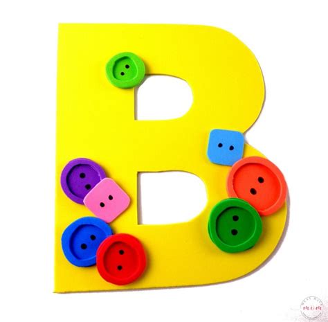 letter of the week craft activity idea letter b is for buttons craft diy tutorial and free