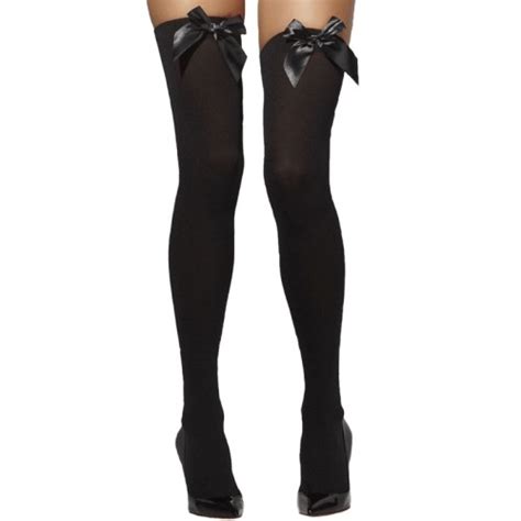 Buy Black Stockings With Bows Adults Party Chest