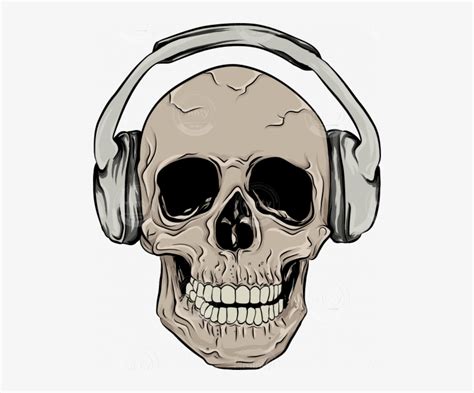 Skull With Headphones Svg