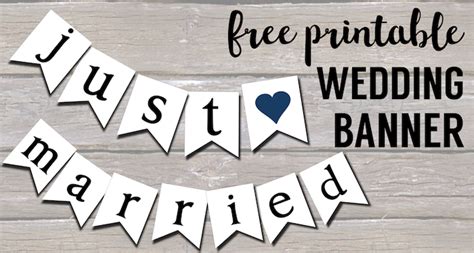 Printable Just Married Banner Template Printable Templates