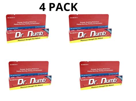 4 Pack Dr Numb 5 Lidocaine Topical Anesthetic Numbing Cream For Pain