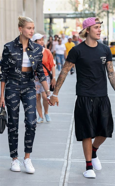 justin bieber and hailey baldwin hold hands during a romantic dinner date in new york e