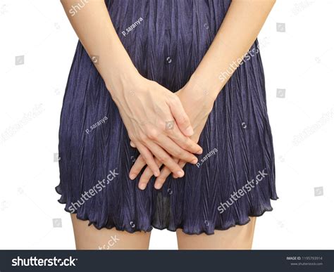Woman Hands Holding Her Crotch Isolated Stock Photo Shutterstock