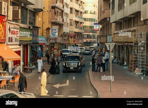 Dubai February 2020 Deira Streets With Local People New And Old