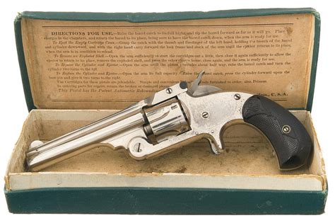 Excellent Smith And Wesson Model 1 12 Centerfire Revolver With Original Box