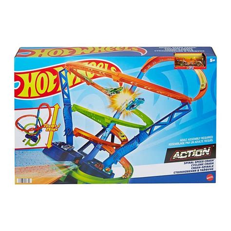 Hot Wheels Track Set And 164 Scale Toy Car Spiral Race Track With