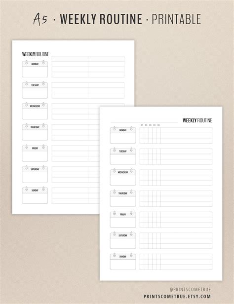 Weekly Routine Printable Checklist Is A Home Management Planner Insert