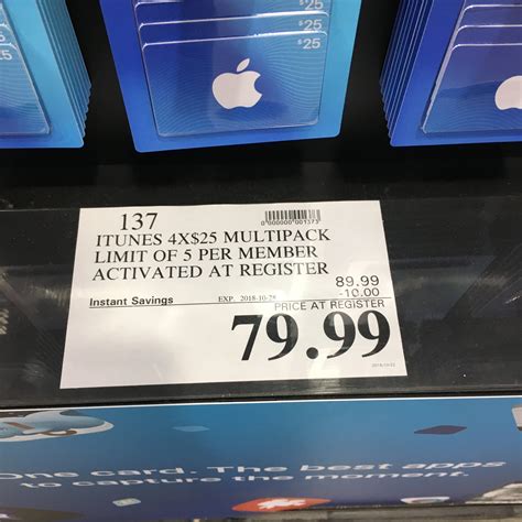 The popular costco itunes gift card sale is back. Costco Apple Itunes Gift Cards $79.99 for $100 - RedFlagDeals.com Forums