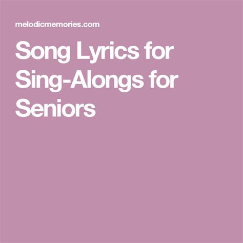 Free Printable Song Lyrics For Seniors Printable Templates
