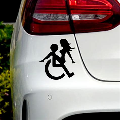 6 Wheelchair Vinyl Decal Sticker Funny Handicap Humor Car Window
