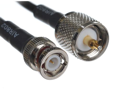 Uhf Male Pl259 To Bnc Male Antenna Cable Ca195flex Black 3 Feet