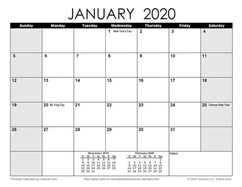 I Just Downloaded An Easy Printable Monthly 2020 Calendar Pdf From