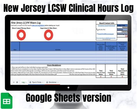 Clinical Hours Log Lcsw Hour Tracker Clinical Supervision Etsy