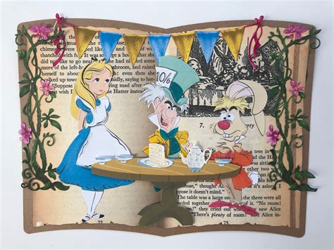 Alice In Wonderland Handmade Card Etsy