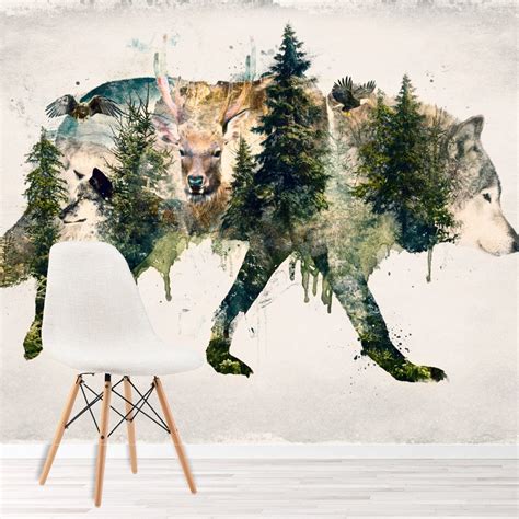 Walk With Wolves Wall Mural By Barrett Biggers