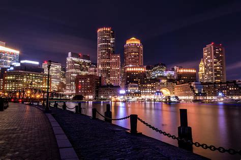 Boston City At Night Photograph By Michael Claudio Pixels