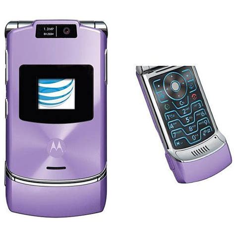 Motorola Razr V3xx Lavender Unlocked Gsm Flip Cell Phone 12436111