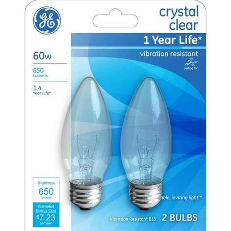 Ge Classic 60 Watt Dimmable B Decorative Incandescent Light Bulb 2