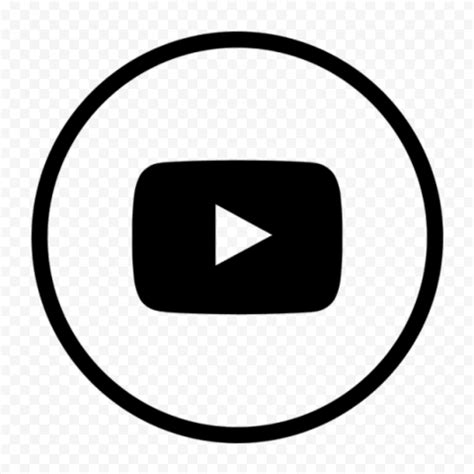 HD Black Outline Circle Youtube YT Logo Icon PNG Citypng