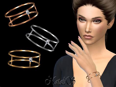 Skinny Double Bracelet With Crystal Found In Tsr Category Sims 4