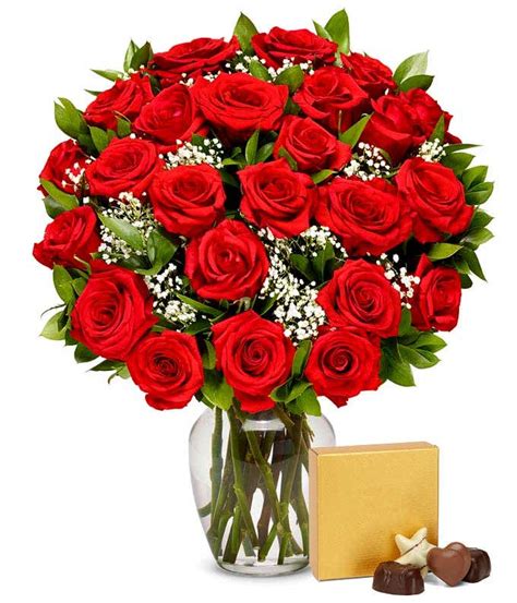 Two Dozen Red Roses With Chocolates At From You Flowers