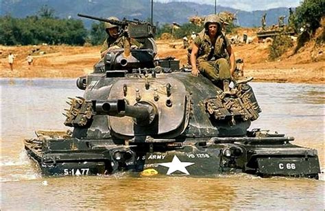 An American M48 Patton Tank Treading Water To Cross A Lake In Vietnam R Tankporn