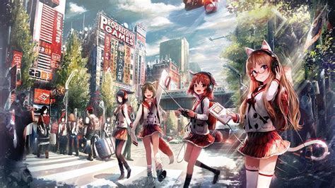 1920x1080 Anime Girls Going To School Laptop Full Hd 1080p Hd 4k